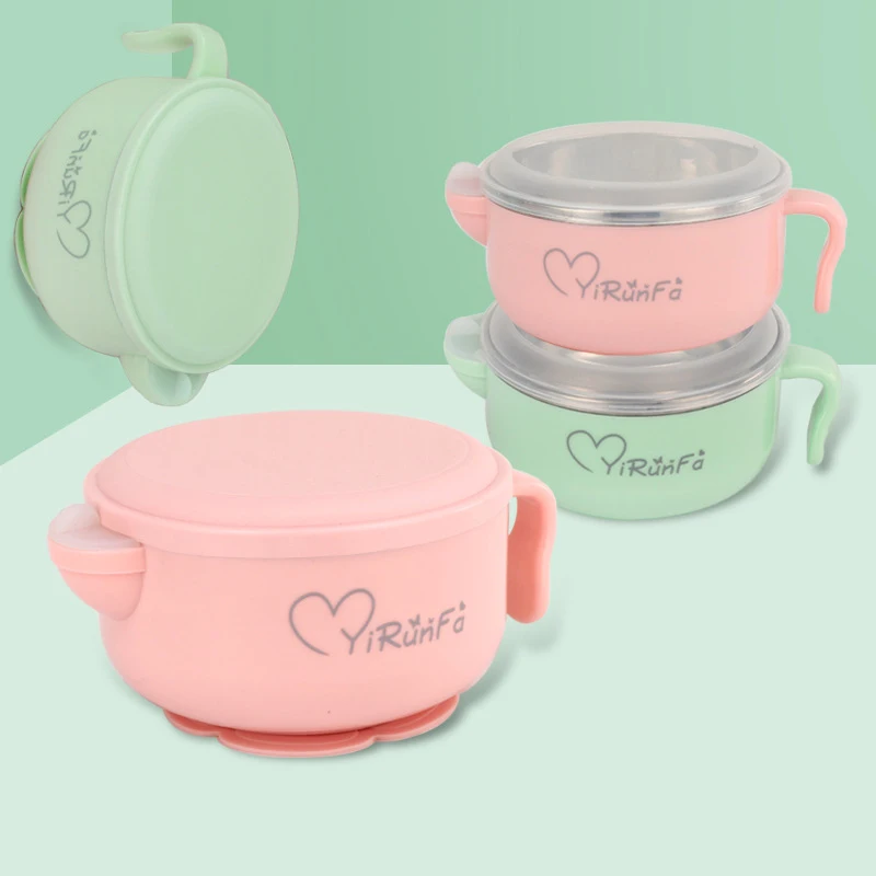 Детский мультяшный пищевой набор чаша из нержавеющей стали тарелка для