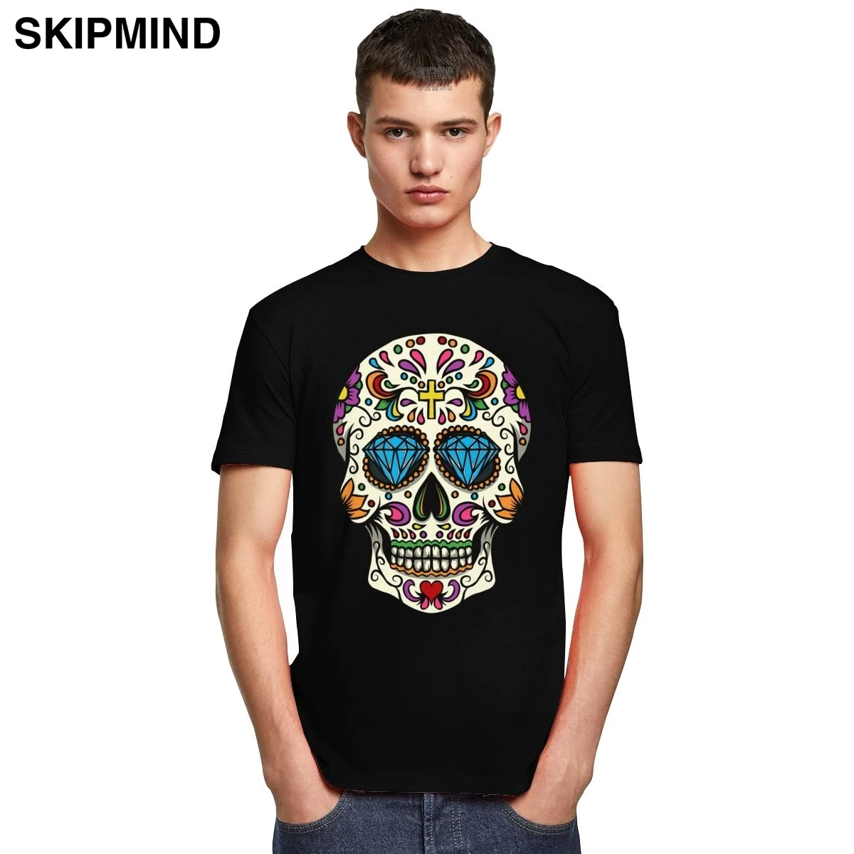 Футболка мужская с коротким рукавом модная тенниска из чистого хлопка