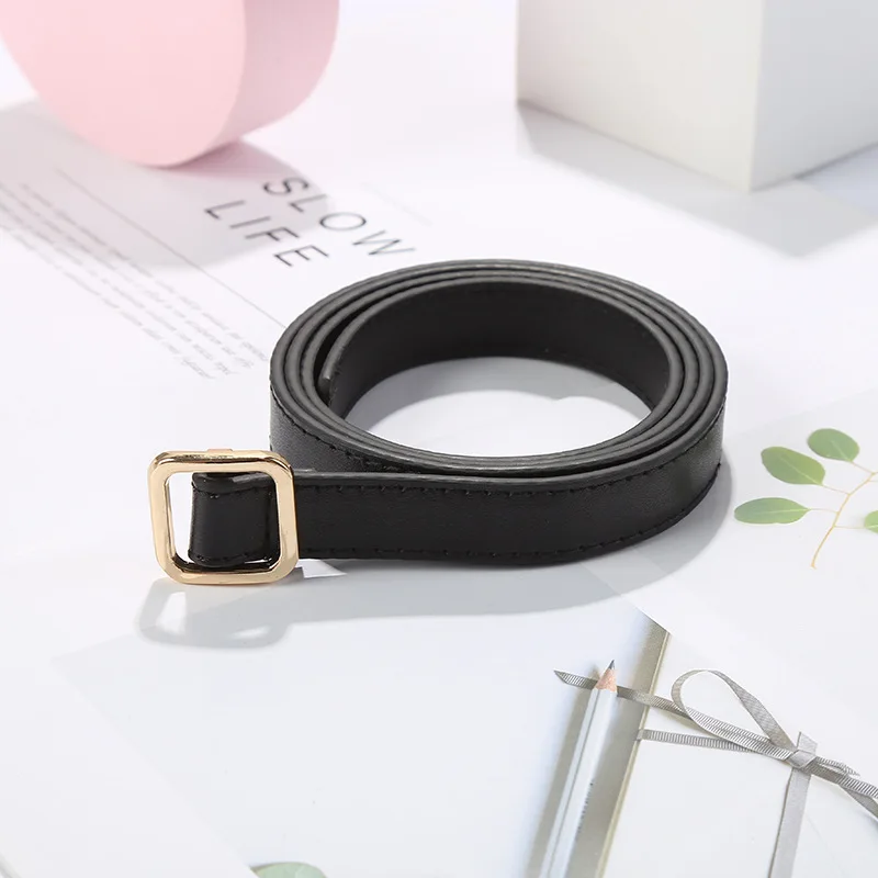 

Square Buckle Women Belt Simple Vintage Students Waistband Adjust Fashion Casual No-hole Cummerbunds