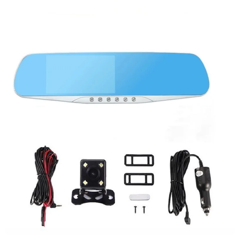 Автомобильный видеорегистратор зеркало заднего вида с камерой 5 светодиодных