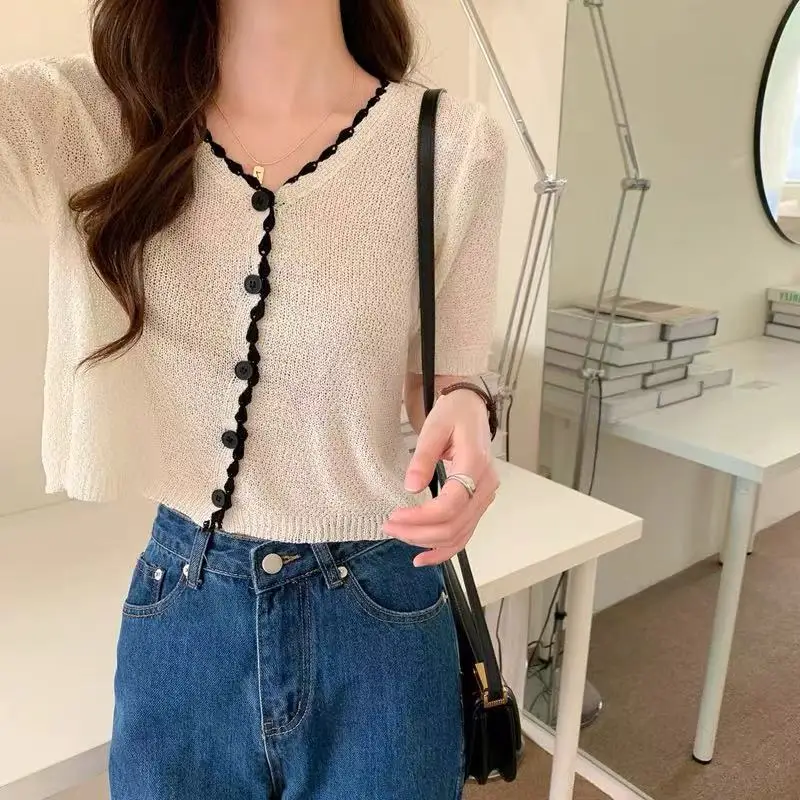 Трикотажный кардиган с V-образным вырезом 5 нитей № 2 |