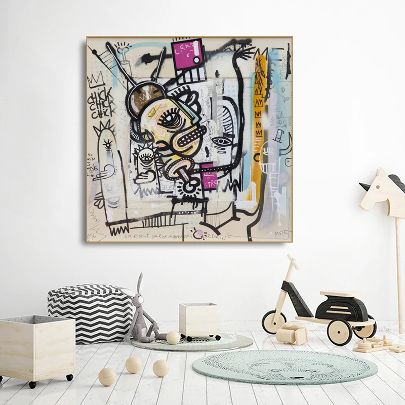 Абстрактная живопись плакат граффити в стиле протестного уличного искусства