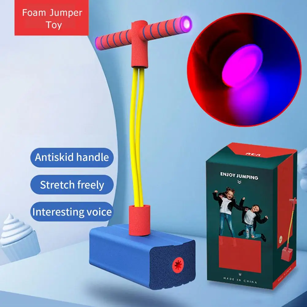 

Пенистый пружинный Перемычка Pogo для детей, игрушки для улицы, прыгающая игрушка из пены для детей, сжимающиеся звуки, палочки Pogo, поддержива...