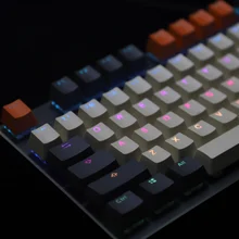 OEM 124 Key Double Shot Shine Through PBT Carbon Miami ANSI GK61 Keycaps For Mechanical Keyboard 96 84  68 Keychron GMMK SA GMK