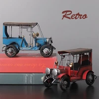 vintage iron art old car model craft desktop ornament kids toy collection gift home christmas decorations accessories car toys