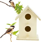 Креативное деревянное гнездо, домик для птиц, домик для птиц, коробка для птиц ручной работы, креативный деревянный домик для птиц с подвесной веревкой для дома