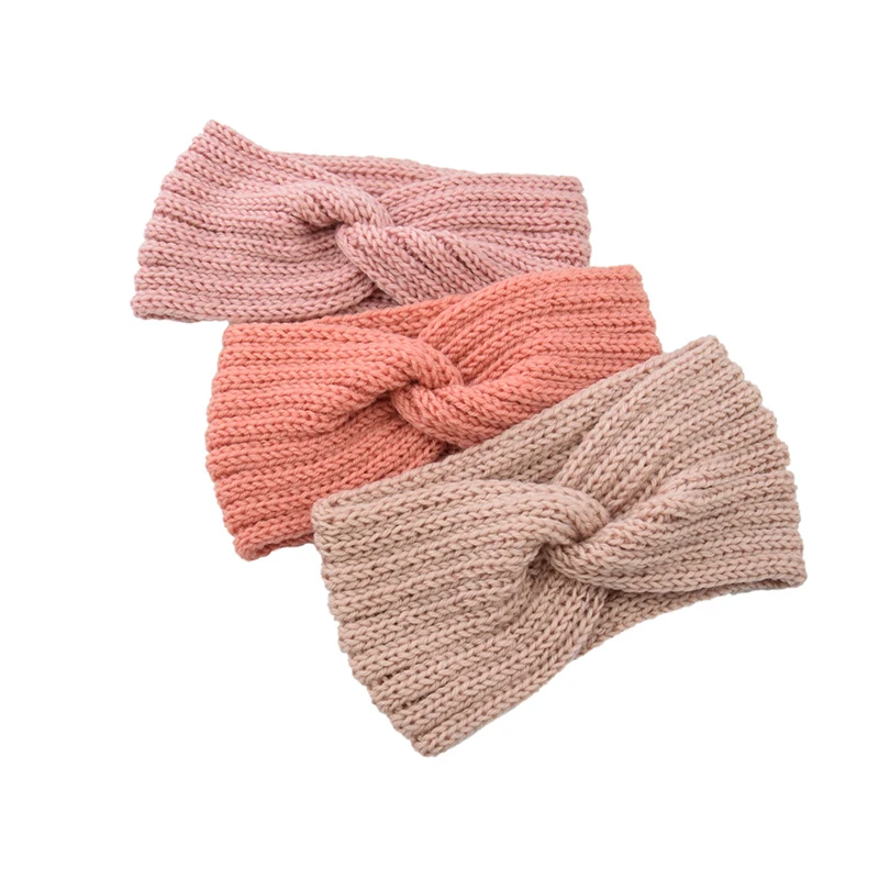 

Solid Crochet Knitting Woolen Headbands Winter Women Bohe Weaving Cross Headbands Handmade Hairbands Weaving Cross Hair Bands