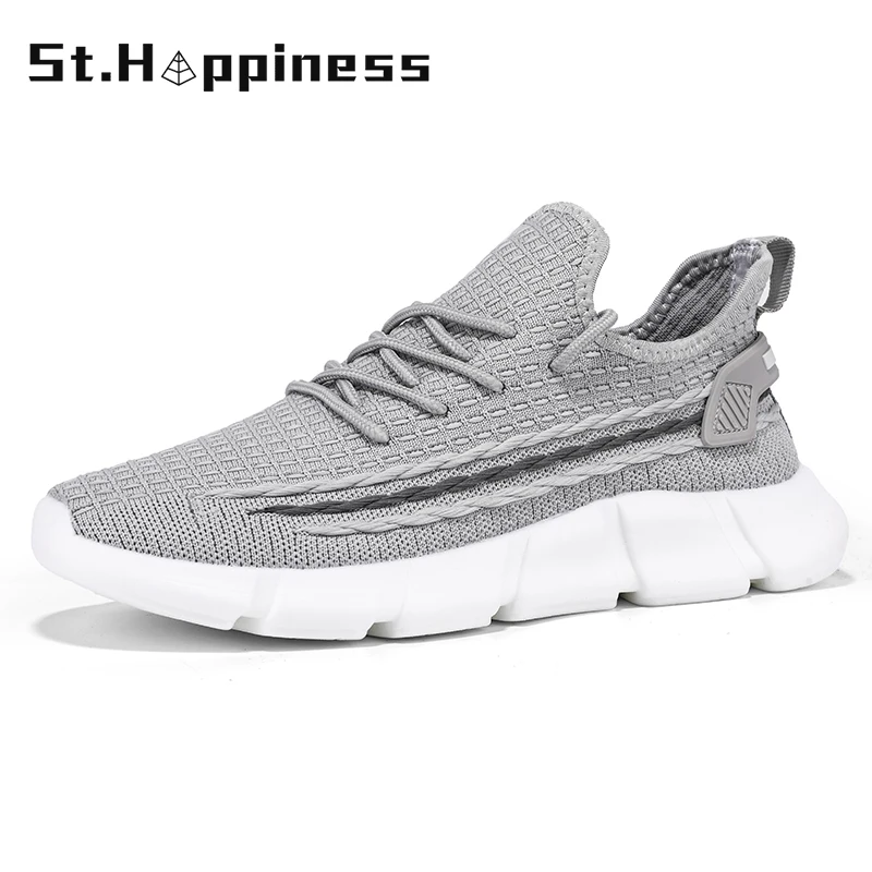

2021 New Summer Outdoor Fashion Men Casual Shoes Mesh Breathable Soft Sports Shoes Lightweight Lace-Up Running Sneakers Big Size
