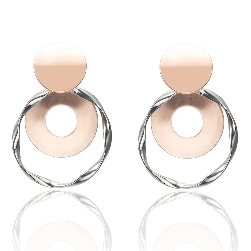 Match-Right Trendy Earrings for Women Geometric/Long/Big/Korean/Gold/Silver/Round/Drop Earrings Fashion Jewelry female yjz8150 - Окраска металла: yjz8150-1