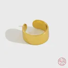 Серебро 925 пробы, корейский стиль, простой глянцевый зажим для ушей, для женщин, без пирсинга, в стиле панк, хип-хоп, модные вечерние ювелирные изделия