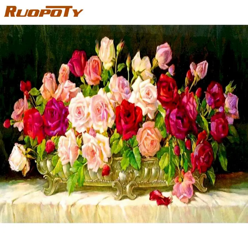 

RUOPOTY New Arrival 5D DIY Diamond Painting Art Full Square/Round Flower Diamonds Embroidery Kits Decorations Home