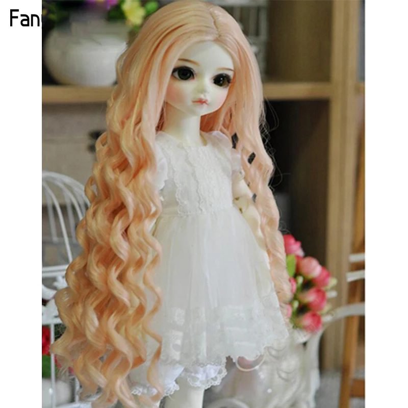 Горячая 15 см высокая температура большая волна ручной работы ткань куклы парики