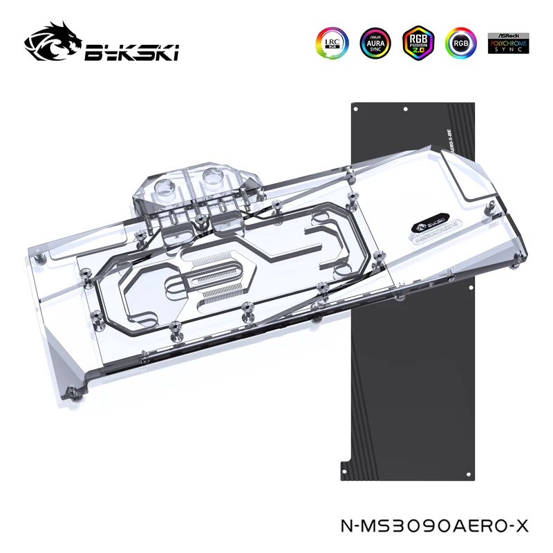Водяной кулер Bykski для MSI Geforce RTX 3090 Aero 24G с задней пластиной VGA карты полный корпус
