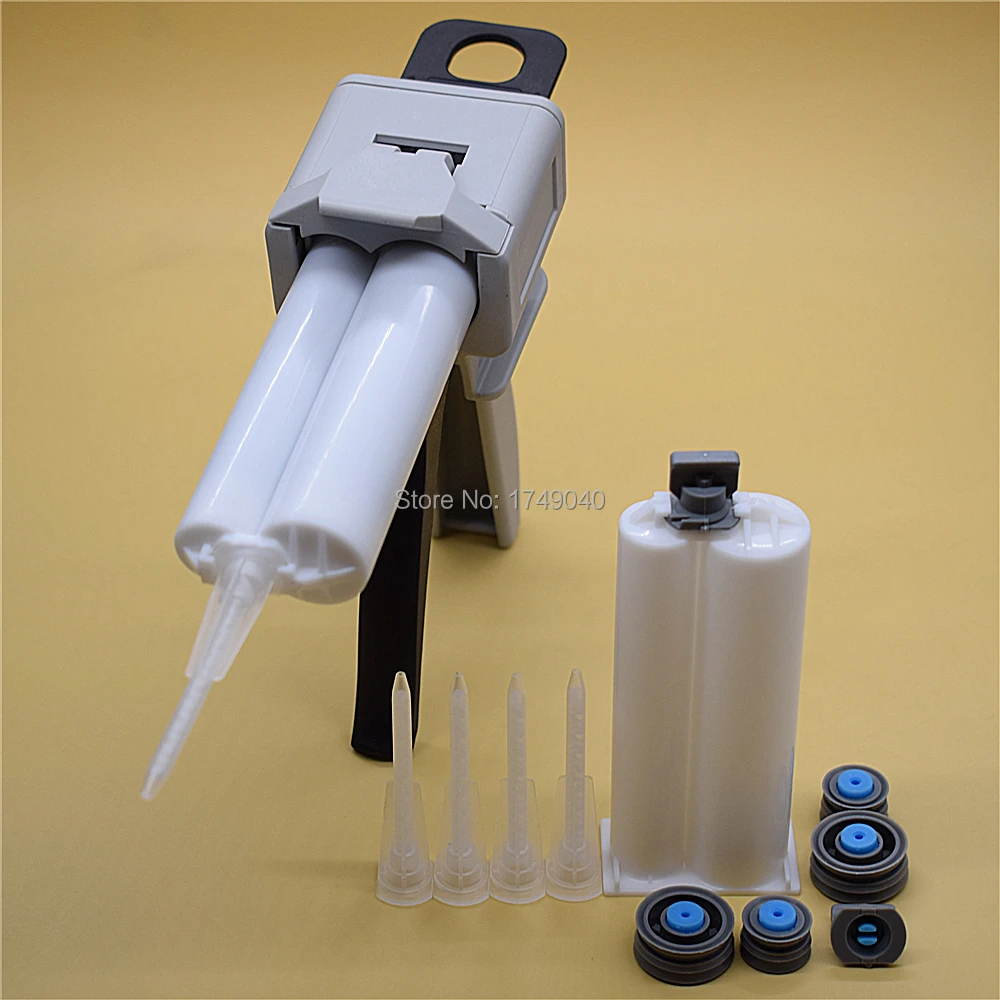 Пистолет клеевой ручной 1:2 50 мл с 5 насадками для смешивания | Инструменты