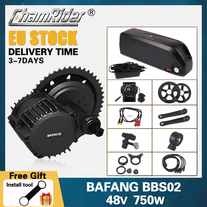 Комплект для электровелосипеда Bafang BBS02B мотор 750 48 В 20 Ач аккумуляторная батарея