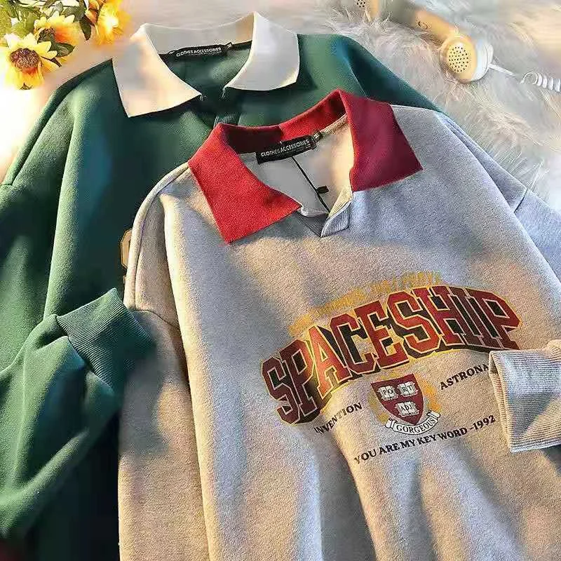 Женская винтажная толстовка с капюшоном зеленые пуловеры оверсайз в стиле