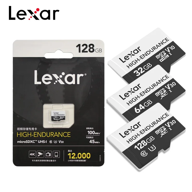 Lexar 128 Гб Micro SD карта C10 32 Гб 64 Гб U3 SDXC/SDHC флэш-карта памяти Micro SD V10 V30 высокая выносливость карта для камеры Gopro