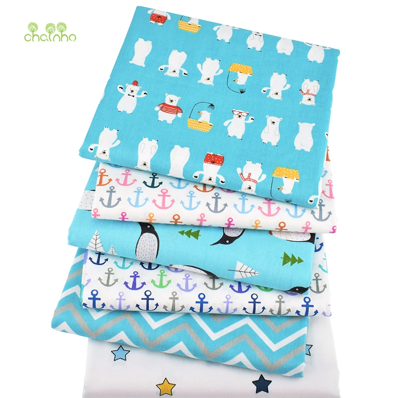 Chainho 6 шт./лот Новый Медведь &amp Пингвин серия саржевая хлопчатобумажная ткань
