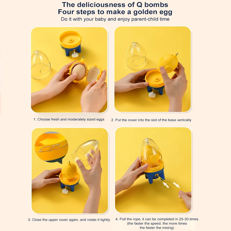 Портативная яйцеварка инструмент ручная Золотая Миксер Для яичного желтка