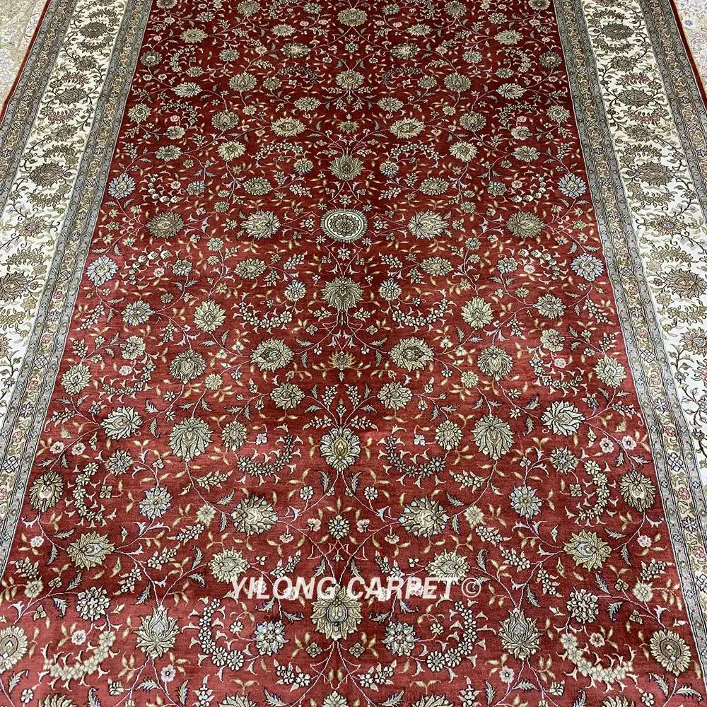 Yilong 6 'x 9' красный Шелковый Ковер hereke персидский шелковый ковер ручной работы