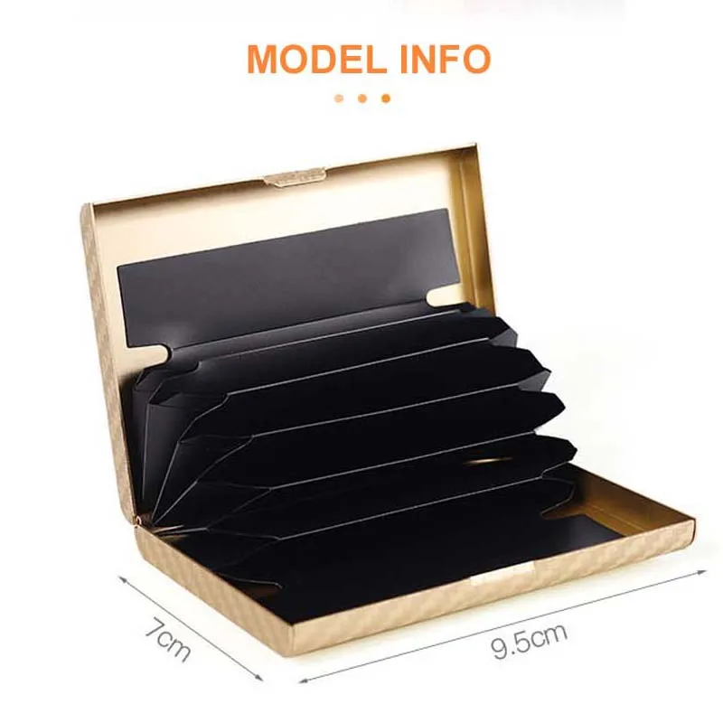 Плотный алюминиевый антимагнитный держатель для карт женщин и мужчин