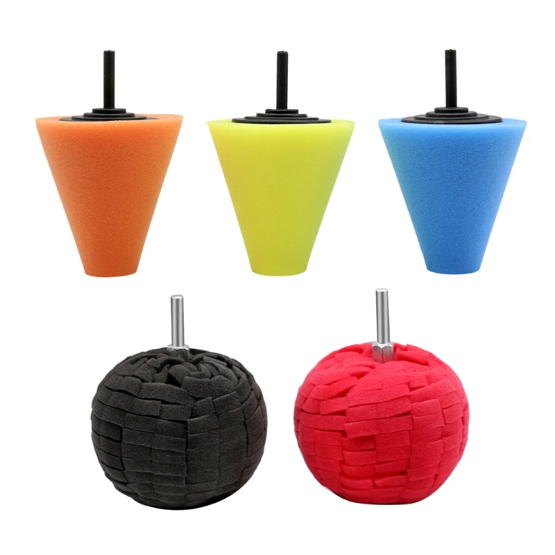 

2021 New 1set Cone Sponge Pads Ball Hub Polishing Wheel Buffing Car Beauty Waxing Car Polishing Pad Set Polishing Buffer Waxing