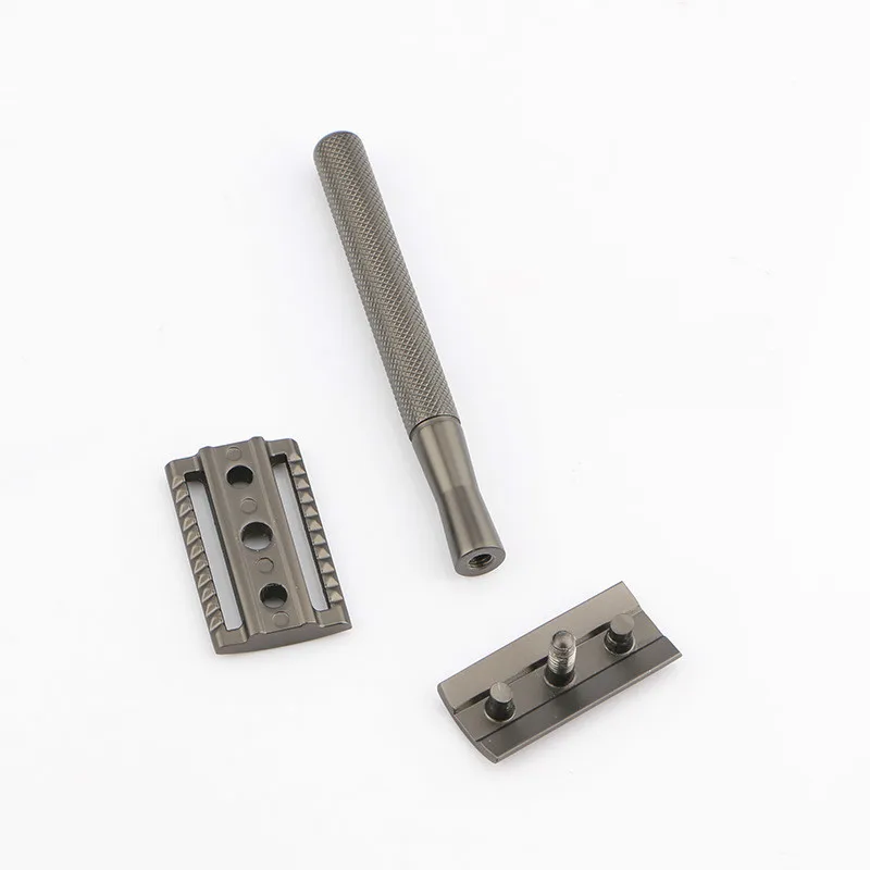 DDPGGL Safety Razor Men's Double Edge Zinc Alloy Manual Shaving Chrome Silver Women Hair Removal Shaver 10 Blades | Красота и