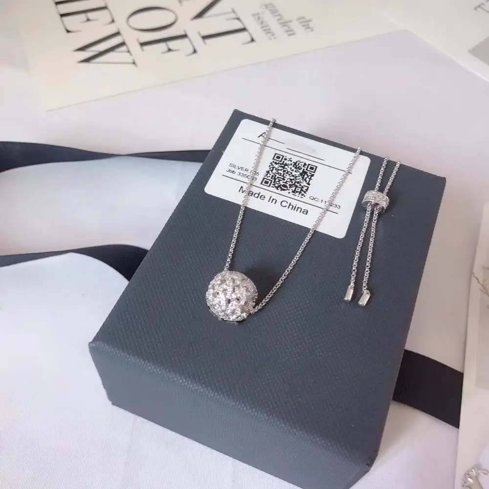 

Fashion Wheat Ears Flower Leaves Ball Pendant Necklace AAA Cubic Zirconia Adjustable Chain Women Wedding Brand Fine Jewelry