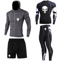 gym rashguard fitness sportswear running clothes quick dry mens running sets compression sports suits skinny tights clothe