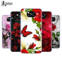 red roses flower for xiaomi poco x3 nfc c3 f2 f1 m3 m2 x2 11 10t note 10 8 mi play a2 5 lite pro phone case