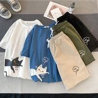 mens clothing suits short sleeved pants suits summer t shirts plus size casual five point pants t shirts mens sweatshirts