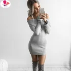 Весенние женские пуловеры с открытыми плечами, теплые женские джемперы с длинными рукавами