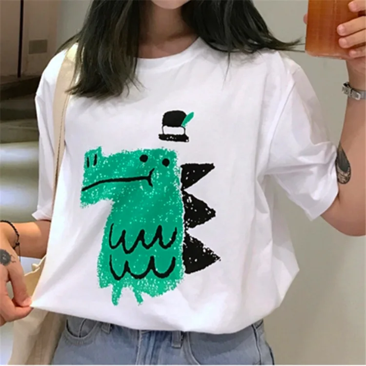 

2021 New Summer Short-Sleeved T-shirt Female Students Korean Style Loose Cute Casual All-Match Top Women's T-shirt