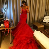 vestido de noiva arrival red sleeveless sweetheart backless court train 2018 mermaid bridal gown mother of the bride dresses