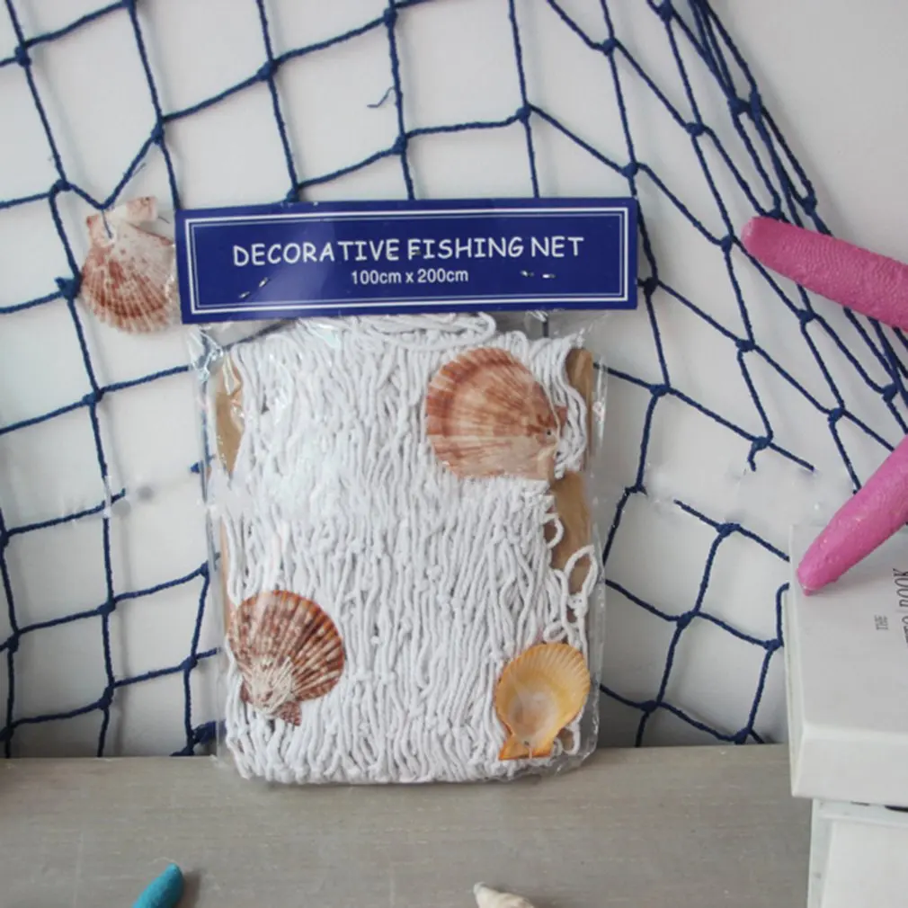 Рыболовная сеть настенные подвески декор с ракушками деревенский Морской стиль