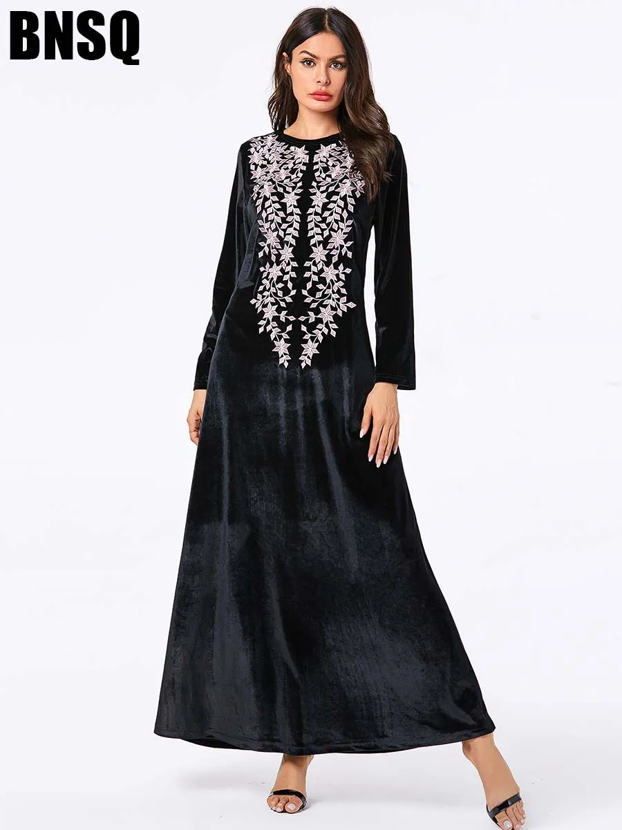 Мусульманское вечернее платье длинное мусульманское бархатное скромные