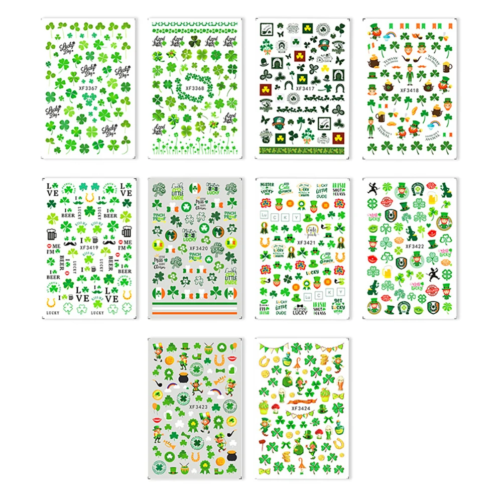 10 шт./компл. повезло четыре листа Клевер &quotсделай сам&quot украшение для ногтей
