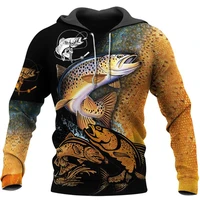 new fishing series printed 3d zipper shirt unisex casual harajuku street clothes hoodie hip hop harajuku sweatshirt