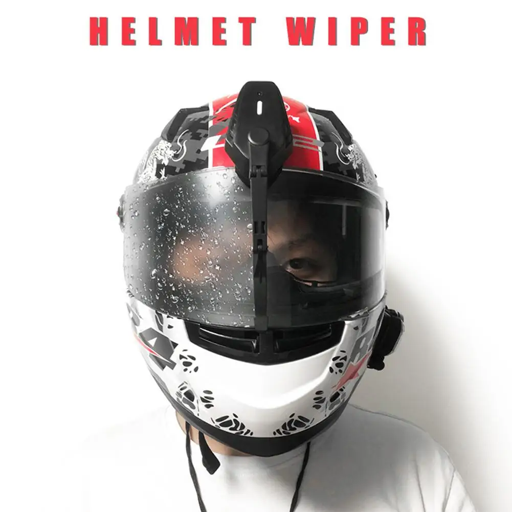 

2021 Motorcycle Helmet Windshield ABS Wiper IP5 Waterproof USB Safety Wiper Wide Applications Easy To Install Drop Shipping Hot