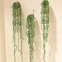 2021 new green fall artificial lovers tears wall hanging plants home garden balcony wedding party decor pvc fake plants hot
