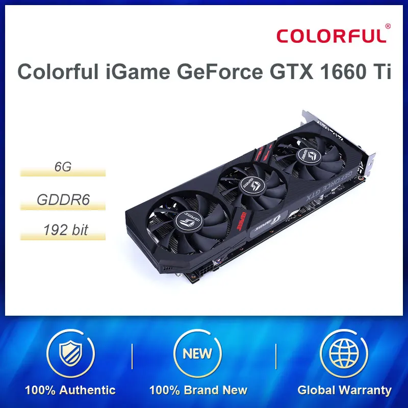 Цветная видеокарта iGame GeForce GTX 1660 Ti Nvidia GPU GDDR6 6G игровая для настольного компьютера