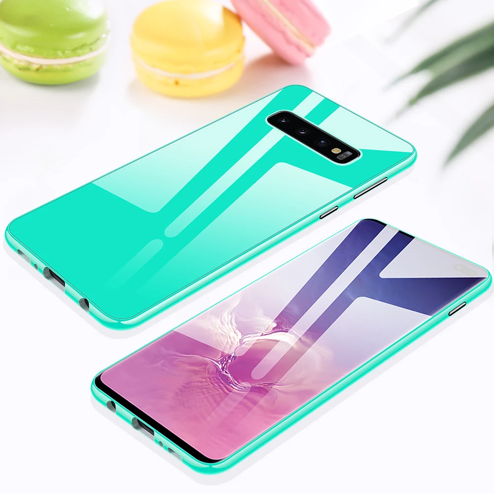 

Macaroon transparent shell mobile phone shell S10plus glass Wan Ciwang all-inclusive fall-resistant models for men and w