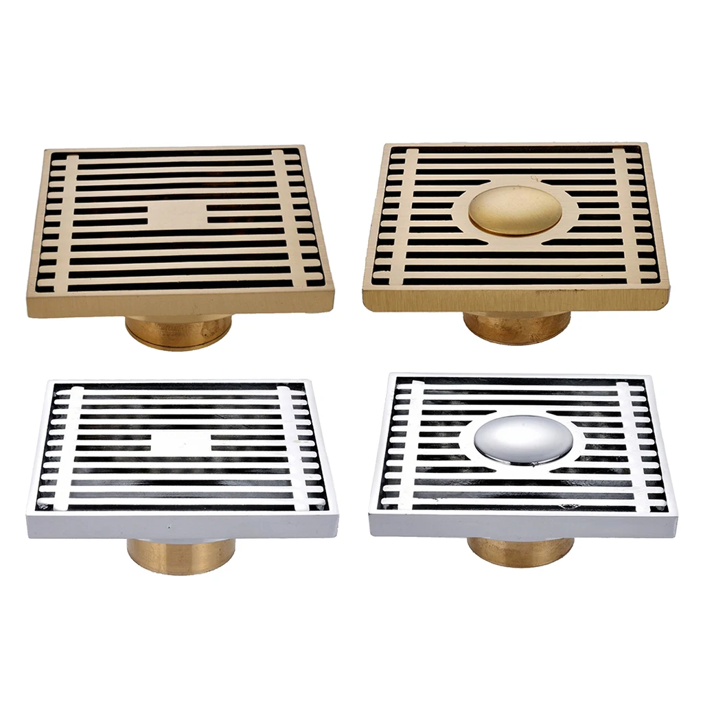 

Square Floor Drain Full Brass Anti Odor Bathroom Drain Shower Drainer For