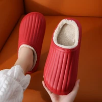 eva plush lining warmth home slippers autumn winter wear waterproof thick soled non slip slippers indoor household couple shoes