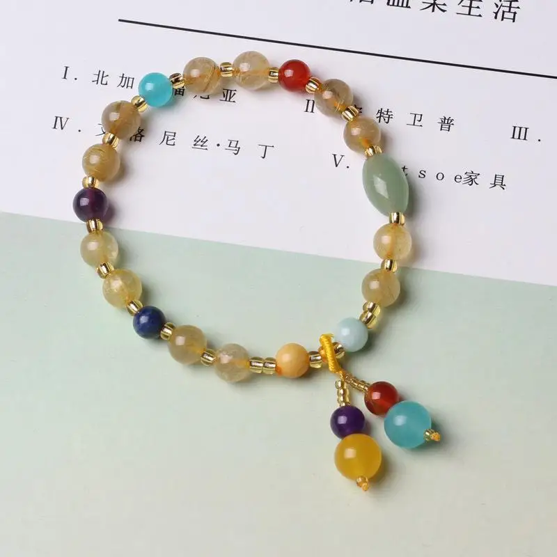 

Accessories Brazil natural golden hair crystal bracelet female bracelet retro agate bracelet wholesale