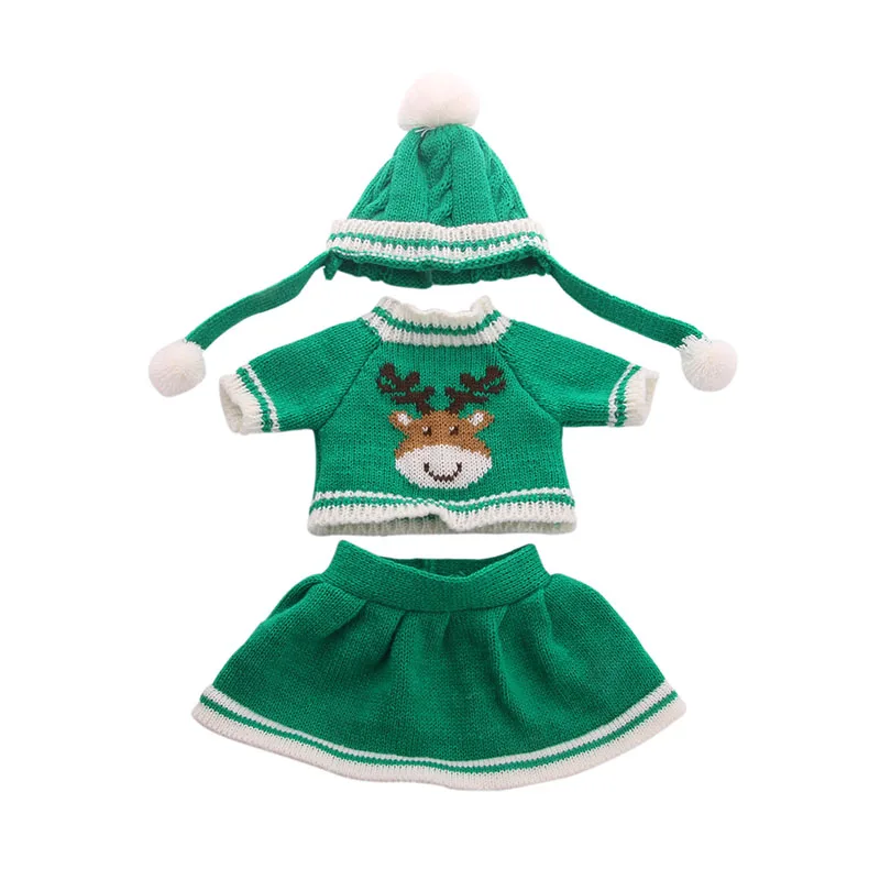 Кукольная одежда, 3 предмета, свитер+ шапка+ пальто, 18 дюймов, американская и 43 см, кукла для рождения, для поколения, Рождественская игрушка для маленькой девочки