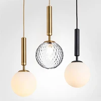 modern glass ball led pendant lamp fixtures bedside gold indoor kitchen hanging lights luminaire dining room lighting decoration