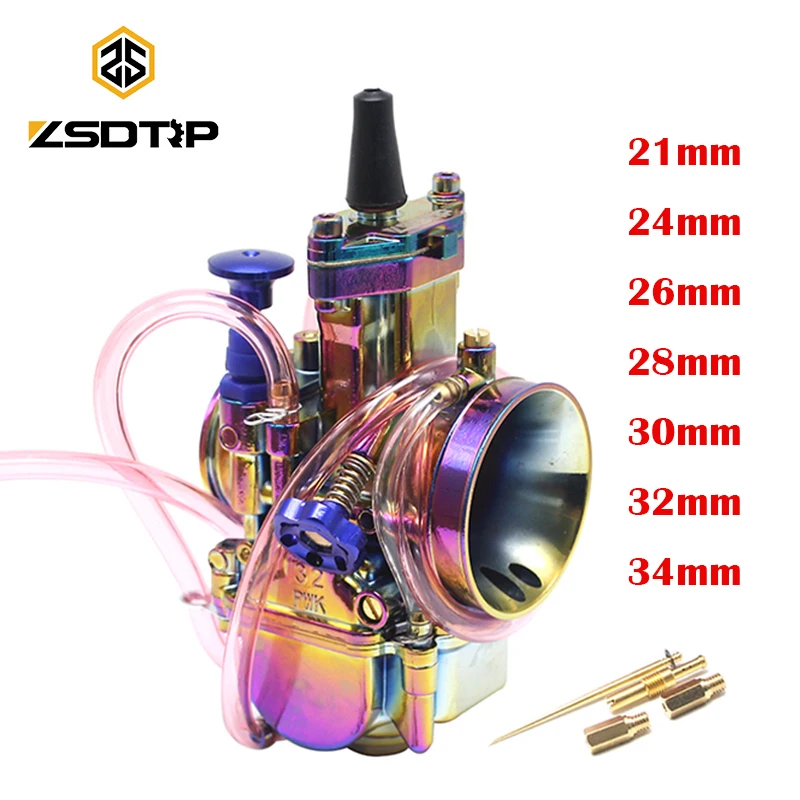 

ZSDTRP Colorful PWK Carburetor Motorcycle 2/4T Engine Scooters Dirt Bike ATV 28 30 32 34mm with Power Jet Racing Motor For 250CC