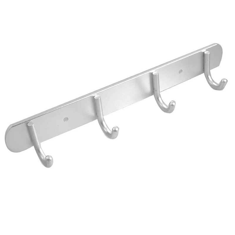 

Aluminium Alloy 4 Hanger Towel Hat Coat Clothes Wall Mount Rack Hook