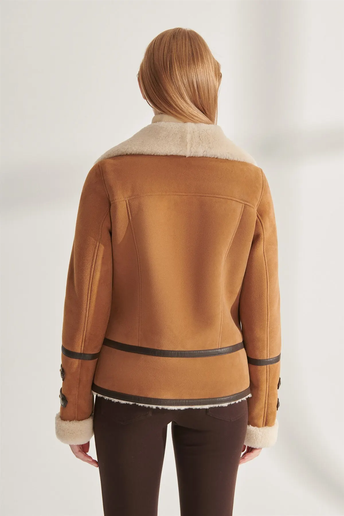 MIA Women Tan Sports Leather Jacket with Fur Winter Jackets Warm Overcoat New Year Fashion Biker Sports Parkas Turkiyede Produced